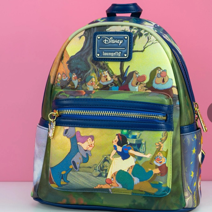 Loungefly Disney Snow White Scenes Backpack Shoulder Bag Purse Seven Dwarfs Nwt